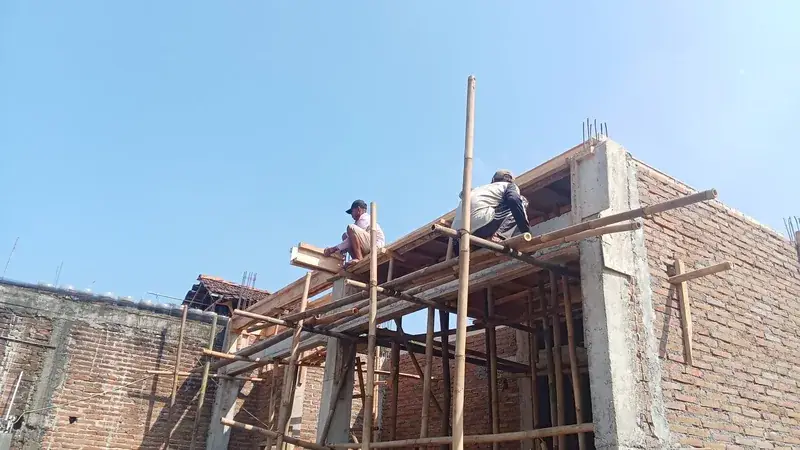 Chantier de construction avec échafaudages